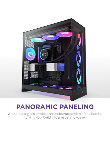 Case, NZXT, ATX/micro ATX/Mini-ITX/EATX, Black, Midi Tower, PC, CM-H92FB-R1