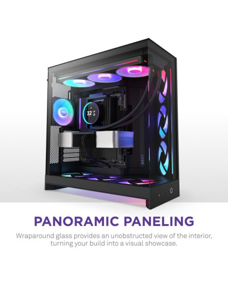Case, NZXT, ATX/micro ATX/Mini-ITX/EATX, Black, Midi Tower, PC, CM-H92FB-R1