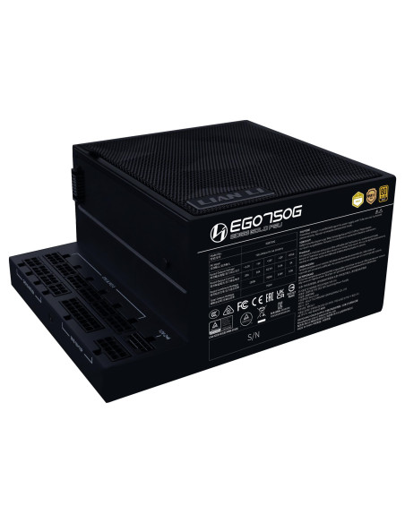 Power Supply, LIAN LI, EDGE GOLD 750, 750 Watts, Efficiency 80 PLUS GOLD, PFC Active, G9P.EG0750G.B000.EU