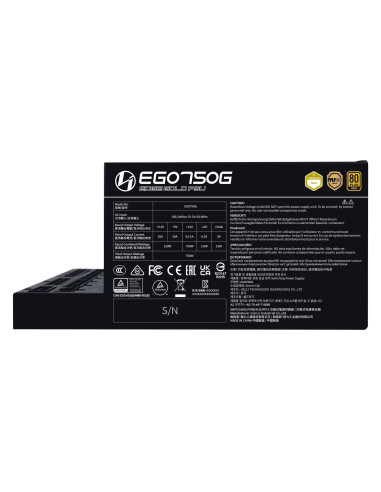 Power Supply, LIAN LI, EDGE GOLD 750, 750 Watts, Efficiency 80 PLUS GOLD, PFC Active, G9P.EG0750G.B000.EU