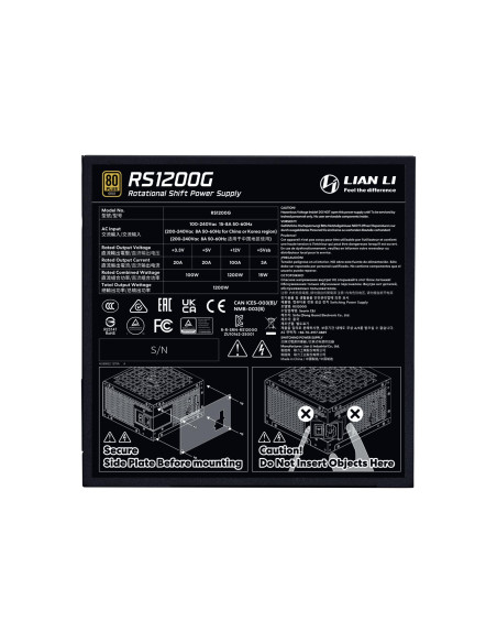 Power Supply, LIAN LI, ATX, PC, 100 - 240 V, 1200 W, G9P.RS1200G.BH00.EU