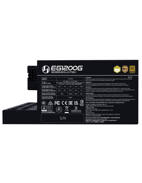 Power Supply, LIAN LI, EDGE GOLD 1200, 1200 Watts, Efficiency 80 PLUS GOLD, PFC Active, G9P.EG1200G.BH00.EU