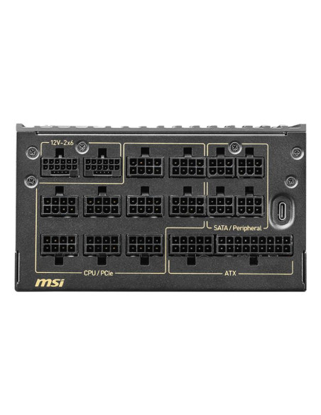 Power Supply, MSI, MEG AI1600T PCIE5, ATX 3.1, 1600 Watts, Efficiency 80 PLUS TITANIUM, MEGAI1600TPCIE5