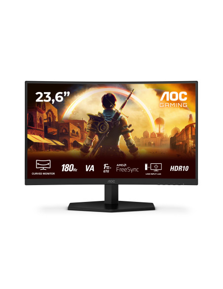LCD Monitor, AOC, 23.6 ", 1920 x 1080 pixels, Full HD, Native aspect ratio 16:9, LED, Curved, C24G42E