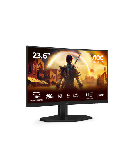 LCD Monitor, AOC, 23.6 ", 1920 x 1080 pixels, Full HD, Native aspect ratio 16:9, LED, Curved, C24G42E