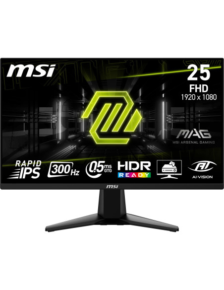 LCD Monitor, MSI, 24.5 ", 1920x1080 pixels, Full HD, Native aspect ratio 16:9, LCD, Flat, MAG255XF