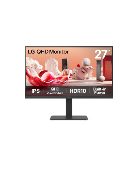 LCD Monitor, LG, 27 ", 2560 x 1440 pixels, Quad HD, Native aspect ratio 16:9, LCD, Flat, 27BA54QB-B