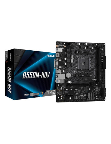 Mainboard, ASROCK, AMD B550, SAM4, MicroATX, 1xPCI-Express 3.0 1x, 1xM.2, 1xPCI-Express 4.0 16x, Memory DDR4, Memory slots 2, 1