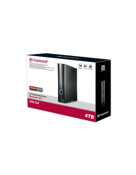 External HDD, TRANSCEND, StoreJet, 4TB, USB 3.1, Drives 1, TS4TSJ35T3
