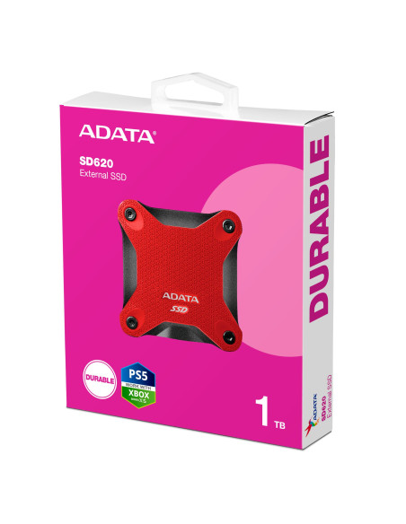 External SSD, ADATA, SD620, 1TB, USB 3.2, Write speed 460 MBytes/sec, Read speed 520 MBytes/sec, SD620-1TCRD