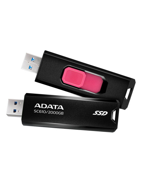 External SSD, ADATA, SC610, 2TB, USB 3.2, Write speed 500 MBytes/sec, Read speed 550 MBytes/sec, SC610-2000G-CBK/RD