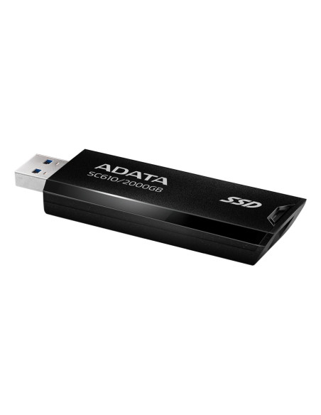 External SSD, ADATA, SC610, 2TB, USB 3.2, Write speed 500 MBytes/sec, Read speed 550 MBytes/sec, SC610-2000G-CBK/RD
