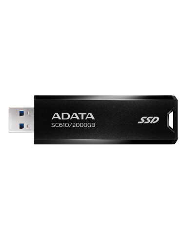 External SSD, ADATA, SC610, 2TB, USB 3.2, Write speed 500 MBytes/sec, Read speed 550 MBytes/sec, SC610-2000G-CBK/RD