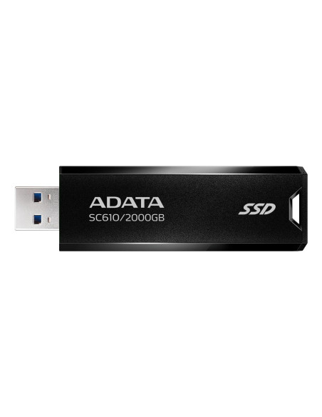 External SSD, ADATA, SC610, 2TB, USB 3.2, Write speed 500 MBytes/sec, Read speed 550 MBytes/sec, SC610-2000G-CBK/RD