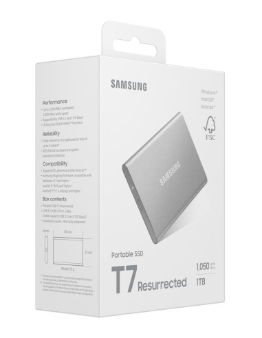 External SSD, SAMSUNG, Read speed 1050 MB/s, Write speed 1000 MB/s, 1000 GB, MU-PD1T0G/WW