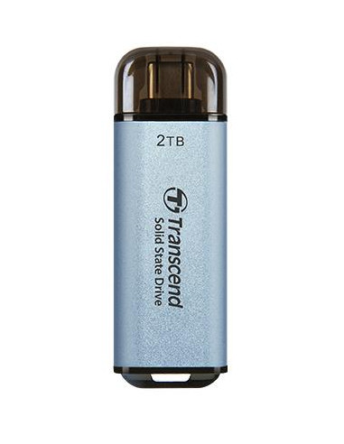External SSD, TRANSCEND, ESD300, 2TB, USB-C, Write speed 950 MBytes/sec, Read speed 1500 MBytes/sec, TS2TESD300C