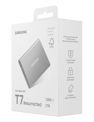 External SSD, SAMSUNG, Read speed 1050 MB/s, Write speed 1000 MB/s, 2000 GB, MU-PD2T0G/WW