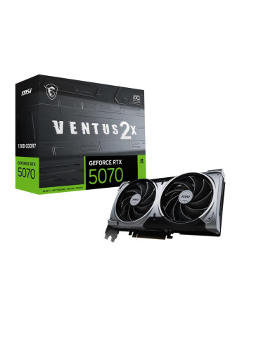 Graphics Card, MSI, NVIDIA GeForce RTX 5070, 12 GB, GDDR7, 192 bit, PCIE 5.0 16x, Dual Slot Fansink, 1xHDMI, 3xDisplayPort, RTX