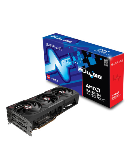 Graphics Card, SAPPHIRE, AMD Radeon RX 9070 XT, 16 GB, GDDR6, 256 bit, PCIE 5.0 16x, Triple slot Fansink, 2xHDMI, 2xDisplayPort