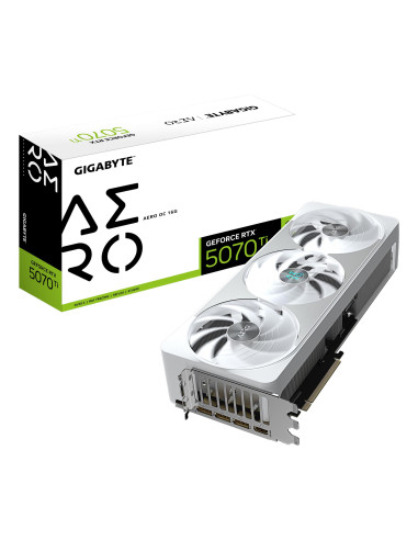 Graphics Card, GIGABYTE, NVIDIA GeForce RTX 5070 Ti, 16 GB, GDDR7, 256 bit, PCIE 5.0 16x, GPU 2588 MHz, Dual Slot Fansink, 1xHD