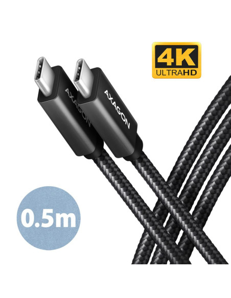 CABLE USB-C TO USB-C 0.5M 100W/BLACK BUCM32-CM05AB AXAGON