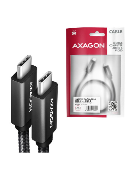 CABLE USB-C TO USB-C 1M 100W/BLACK BUCM32-CM10AB AXAGON