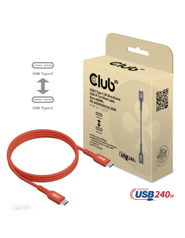 CABLE USB-C TO USB-C 1M/M/M CAC-1511 CLUB3D