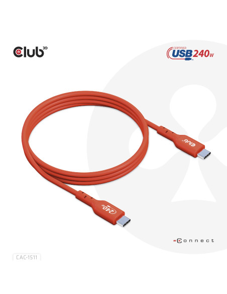 CABLE USB-C TO USB-C 1M/M/M CAC-1511 CLUB3D