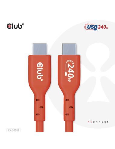 CABLE USB-C TO USB-C 1M/M/M CAC-1511 CLUB3D