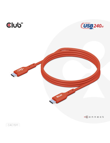 CABLE USB-C TO USB-C 1M/M/M CAC-1511 CLUB3D