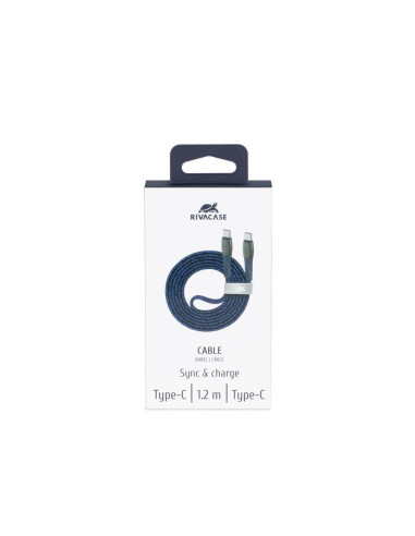 CABLE USB-C TO USB-C 1.2M/BLUE PS6105 BL12 RIVACASE