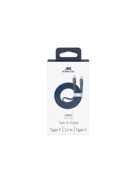 CABLE USB-C TO USB-C 1.2M/BLUE PS6105 BL12 RIVACASE