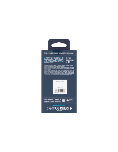 CABLE USB-C TO USB-C 1.2M/BLUE PS6105 BL12 RIVACASE