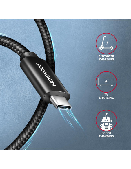 CABLE USB-C TO USB-C 0.5M 240W/8K BLACK BUCM4X-CM05AB AXAGON