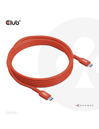 CABLE USB-C TO USB-C 3M/M/M CAC-1513 CLUB3D