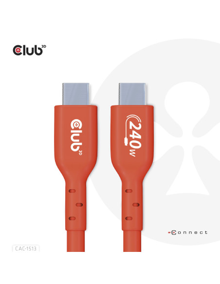 CABLE USB-C TO USB-C 3M/M/M CAC-1513 CLUB3D