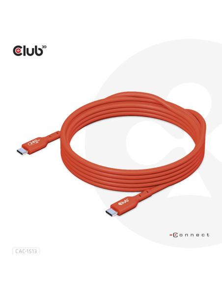 CABLE USB-C TO USB-C 3M/M/M CAC-1513 CLUB3D