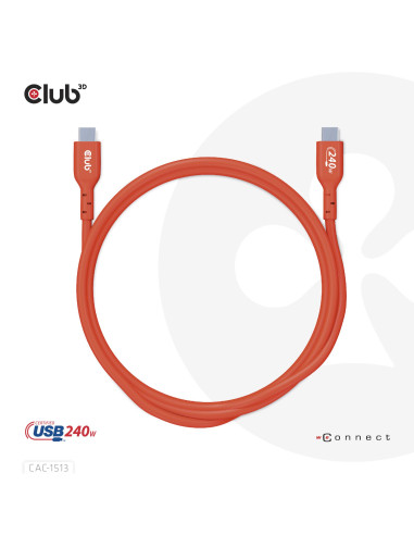 CABLE USB-C TO USB-C 3M/M/M CAC-1513 CLUB3D