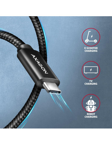 CABLE USB-C TO USB-C 1M 240W/8K BLACK BUCM4X-CM10AB AXAGON