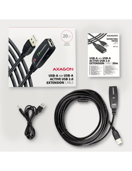 CABLE USB2.0 A-M/A-F ACTIVE/20M ADR-220 AXAGON