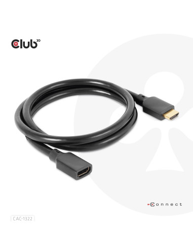 CABLE HDMI TO HDMI 1M/M/F CAC-1322 CLUB3D
