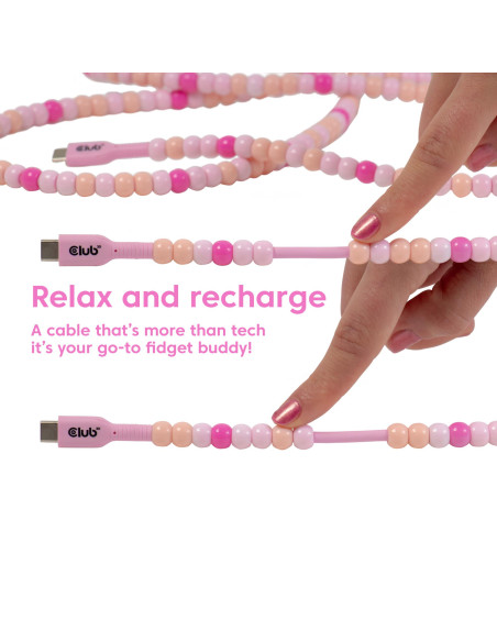 CABLE USB-C TO USB-C/PINK CAC-3010 CLUB3D