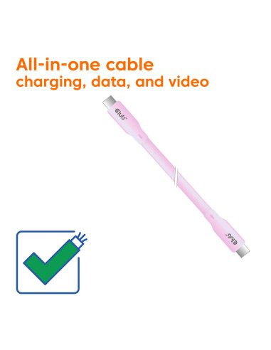 CABLE USB-C TO USB-C 2M/M/M PINK CAC-3002 CLUB3D