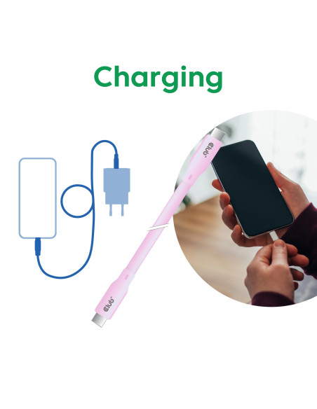CABLE USB-C TO USB-C 2M/M/M PINK CAC-3002 CLUB3D