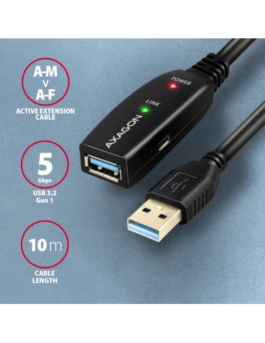 CABLE USB3.2 A-M/A-F ACTIVE/10M ADR-310 AXAGON