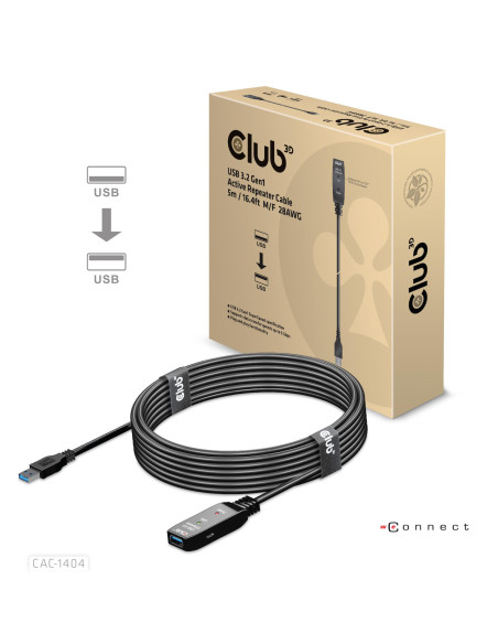 CABLE USB3.2 TO USB3.2 5M/M/F CAC-1404 CLUB3D