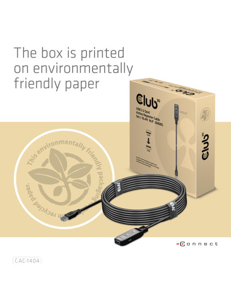CABLE USB3.2 TO USB3.2 5M/M/F CAC-1404 CLUB3D