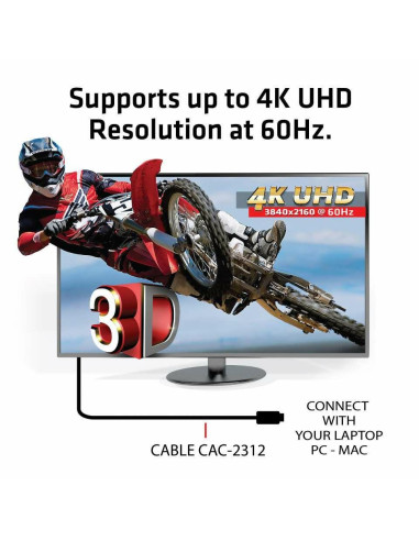 CABLE HDMI TO HDMI 5M/M/M CAC-2312 CLUB3D