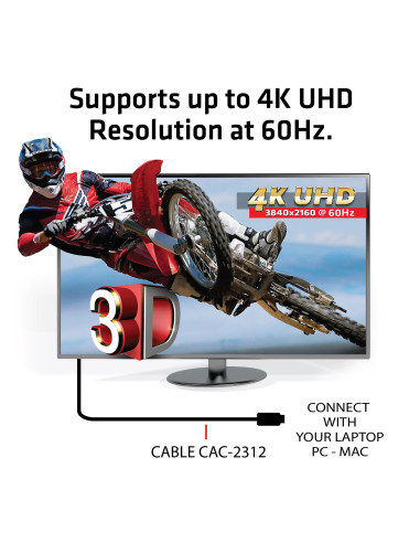 CABLE HDMI TO HDMI 5M/M/M CAC-2312 CLUB3D