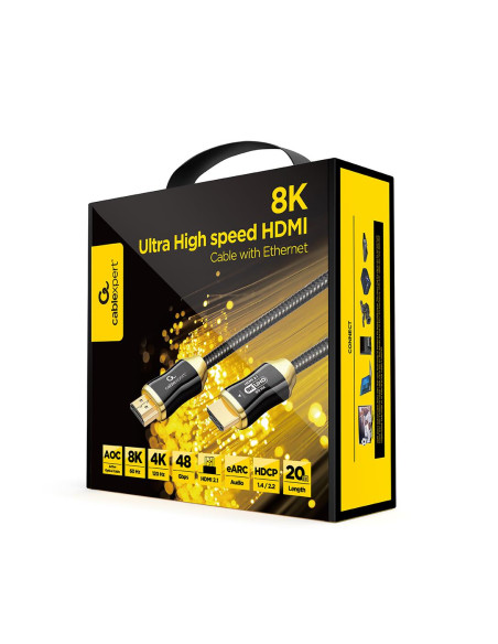 CABLE HDMI-HDMI 20M AOC PREM/CCBP-HDMI8K-AOC-20M GEMBIRD